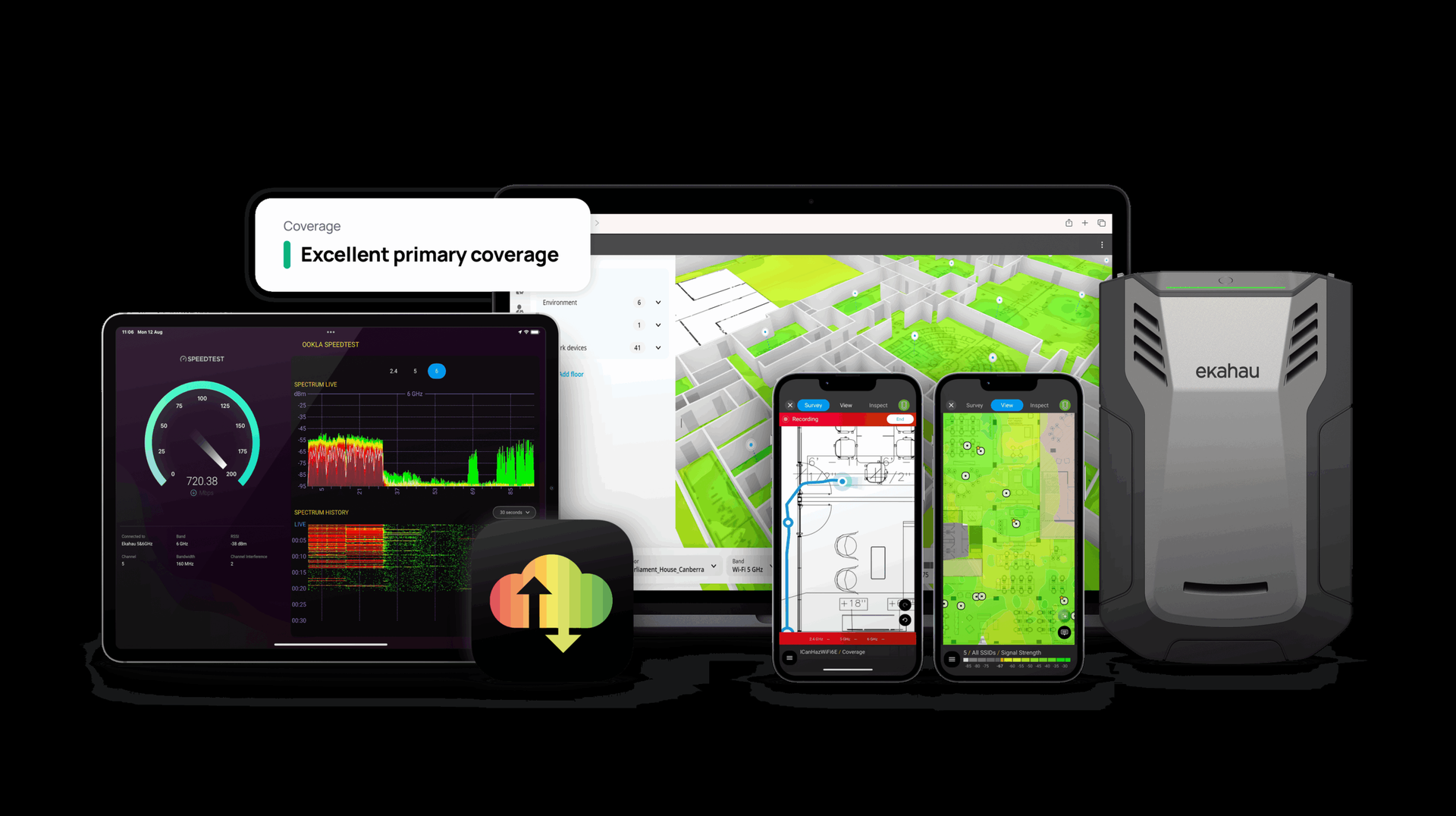Enterprise network engineering bench — Ekahau predictive design, validation, and site-survey platforms
